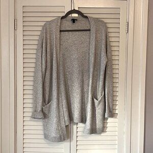 J. Crew open cardigan sweater medium grey wool blend alpaca long